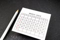 White calendar page for March 2024 and pencil Royalty Free Stock Photo