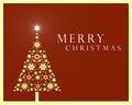 Merry Christmas Tree with luminous star in red white and yellow