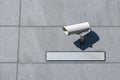 White camera security (CCTV) setting with blank plate Royalty Free Stock Photo
