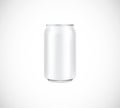 White can front view. Can vector visual 330 ml. For beer, lager, alcohol, soft drinks, soda advertising