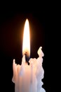 White candle with flame on top Royalty Free Stock Photo
