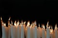 White Candle flames with black background