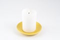 A white candle lit Royalty Free Stock Photo