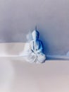 white candle Buddha made of soy wax Royalty Free Stock Photo