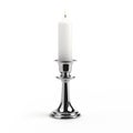 White candle in a silver candlestick