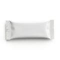 A white candy bar wrapper on a plain background Royalty Free Stock Photo