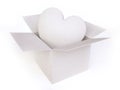 White Candy Heart in a Gift Box Royalty Free Stock Photo