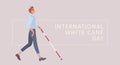 White Cane Safety Day vector illustration. White cane international day concept, help take care of the blind by paving the way,