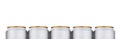 White cans of beer on white background. Alluminium can Royalty Free Stock Photo