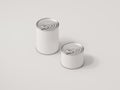 White cans on white background, 3d rendering,