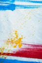 White canvas with red blue and yellow brush strokes.Texture or background Royalty Free Stock Photo