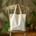 White Canvas Tote Bag Mockup Sustainable Style Royalty Free Stock Photo