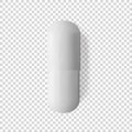 White capsule pill realistic vector illustration. ÃÂ¡loseup isolated medicament. Healthcare and medicine. Painkiller or antibiotic Royalty Free Stock Photo