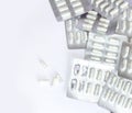 White capsules medicine in package Royalty Free Stock Photo