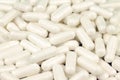 White capsules in the pharmacy laboratory