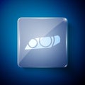 White Car headlight icon isolated on blue background. Square glass panels. Vector Illustration Royalty Free Stock Photo