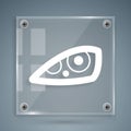 White Car headlight icon isolated on grey background. Square glass panels. Vector Royalty Free Stock Photo