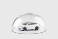 White car protected under a glass dome Royalty Free Stock Photo