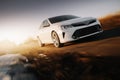 White car Toyota Camry XV50 Royalty Free Stock Photo