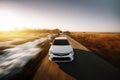 White car Toyota Camry XV50 Royalty Free Stock Photo