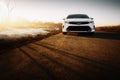 White car Toyota Camry XV50 Royalty Free Stock Photo