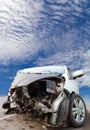 White car was demolished Royalty Free Stock Photo