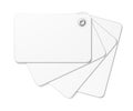 White card pack fastened together with rivet.