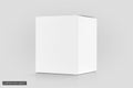 White cardboard box isolated on virtual transparency grid