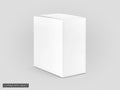 White cardboard box isolated on virtual transparency grid