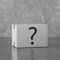 White Cardboard Box Package with Question Mark. 3d Rendering