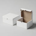 White cardboard boxes isolated on transparent background Royalty Free Stock Photo