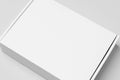White cardboard postal, mailing box mockup, closeup Royalty Free Stock Photo