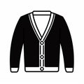 Minimalistic Offshoulder Cardigan Icon In Black And White Royalty Free Stock Photo