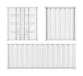 White Cargo Container Isolated