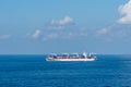 White, cargo container ship at sea. Royalty Free Stock Photo
