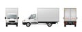White cargo small car, side view, front, back. Cargo van Royalty Free Stock Photo