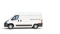 White cargo van on white background Royalty Free Stock Photo