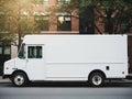 White cargo van isolated on white background Royalty Free Stock Photo