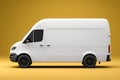 White cargo van. Isolated on solid color studio background. Side view Royalty Free Stock Photo