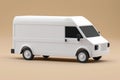 White cargo van. Isolated on solid color studio background. Side view. Royalty Free Stock Photo