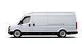 White cargo van with side profile on white background Royalty Free Stock Photo