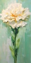 White Carnation Flower Painting In Irene Sheri Style