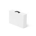 White Carton Box Case With Handle Mockup Isolated