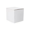 White carton box on isolated background with clipping path. Blank cardbox package for your design
