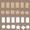 White And Carton Labels Set Isolated Brown Background Royalty Free Stock Photo