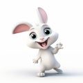 Lively Cartoon Bunny Smiling In Unreal Engine 5 Style