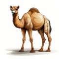 Meticulously Detailed Camel Cartoon Illustration With Dramatic Pensive Poses