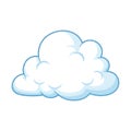 A white cartoon cloud on a transparent background with black space Royalty Free Stock Photo