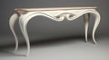 White Carved Console Table With Art Nouveau Detail In Cinema4d Style Royalty Free Stock Photo