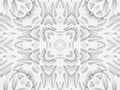 White carved paper cut background book cover. Curve lines and waves layer. 3d render poster template pattern illustration
